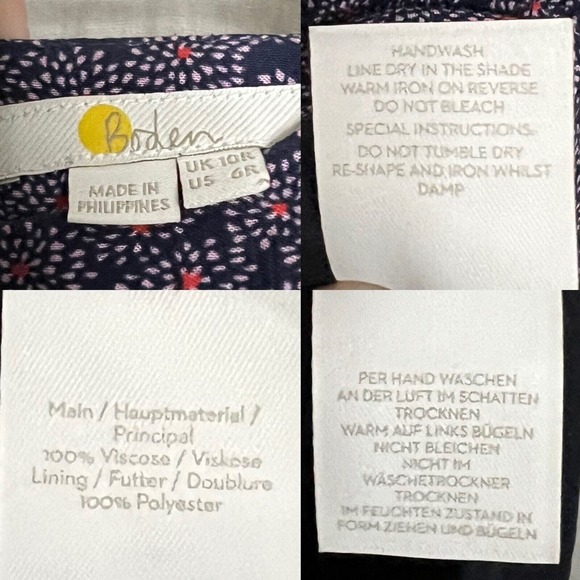 Boden Women's Navy Floral Spray Skater A-Line Flared Mini Skirt Size 6 - Picture 10 of 11